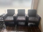 3 suede stoelen op wieltjes, Huis en Inrichting, Ophalen, Gebruikt