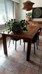 teak eettafel met 4 stoelen, Huis en Inrichting, Tafels | Eettafels, Ophalen, Gebruikt