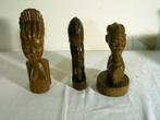 3 houten beeldjes uit Belgisch-Kongo, Ophalen of Verzenden