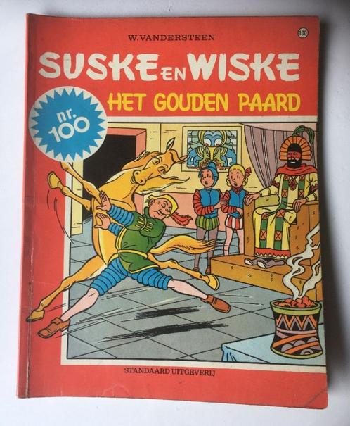 Suske en Wiske 100 - Het gouden paard - 1969 - 1e druk, Livres, BD, Utilisé, Une BD, Enlèvement ou Envoi