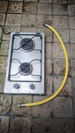 Gaskookplaat twee zones met gele gasslang, Elektronische apparatuur, Kookplaten, Ophalen, Gebruikt, 3 kookzones of minder, Inbouw
