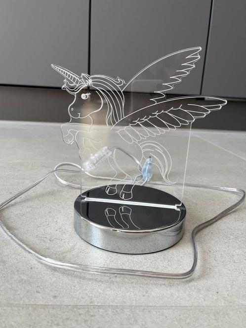Lampe de chevet licorne LED, Huis en Inrichting, Lampen | Tafellampen, Zo goed als nieuw, Glas, Ophalen