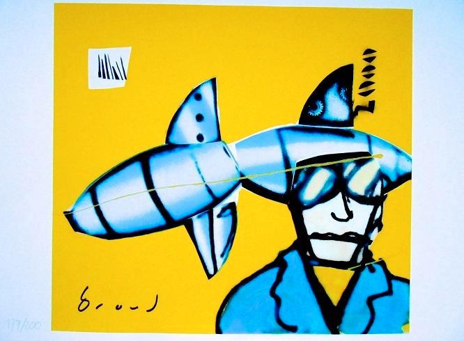 Herman Brood - "Rocket Schientist", Antiek en Kunst, Kunst | Litho's en Zeefdrukken, Verzenden