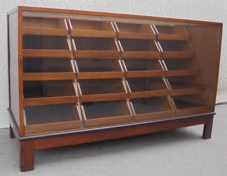 Prachtige toonbank vitrine ladekast winkelkast, Antiek en Kunst, Curiosa en Brocante, Ophalen of Verzenden