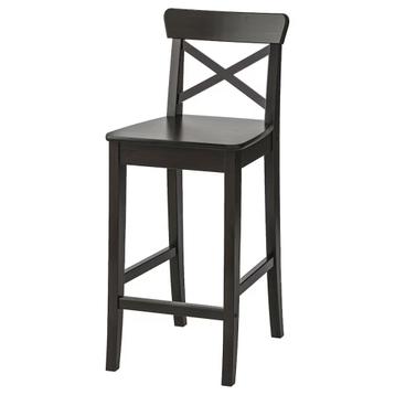 Zwarte barkruk 4x ikea, Huis en Inrichting, Ophalen, Met voetsteun, 60 tot 90 cm, Zo goed als nieuw