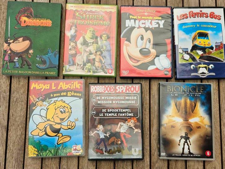 7 DVD Mickey Maya Petit Bus Dragons Sherk 3 Bionicle, Cd's en Dvd's, Dvd's | Tekenfilms en Animatie, Zo goed als nieuw, Tekenfilm