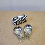 Spork 2 stuks + doosje, Inox ou Chrome, Comme neuf, Couverts en vrac, Enlèvement ou Envoi