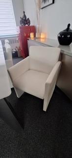 Zes witte eetkamerstoelen, Huis en Inrichting, Ophalen, Gebruikt, Wit, Leer
