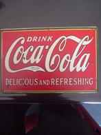 Metalen reclamebord Coca-Cola. 30 bij 20 cm., Zo goed als nieuw, Verzenden