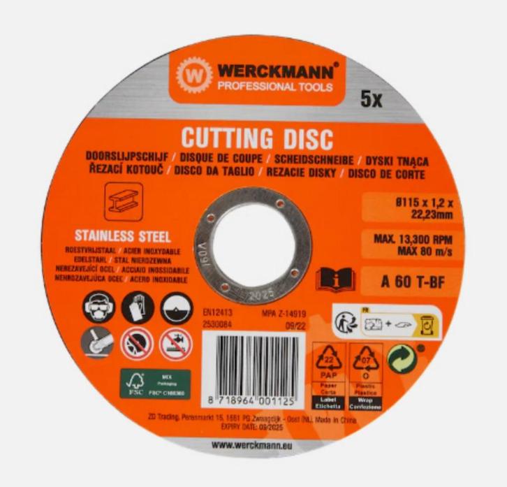 5 St Slijpschijf Doorslijpschijf Staalslijpschijf A 60 T-BF, Doe-het-zelf en Bouw, Gereedschap | Slijpmachines, Nieuw, Verzenden