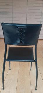 6 italiaanse designstoelen merk Fasem 75 euro per stoel, Enlèvement, Comme neuf, Noir, Cuir