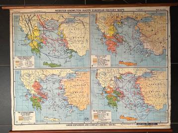 oude landkaart antiek - Griekse uitbreidng en oorlogen
