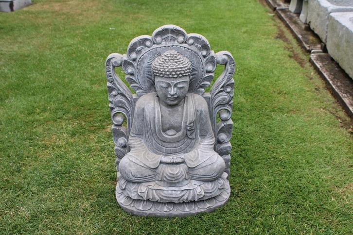 Standbeeld van een zittend Buddha Tale stenen paneel, Huis en Inrichting, Woonaccessoires | Boeddhabeelden, Nieuw, Ophalen