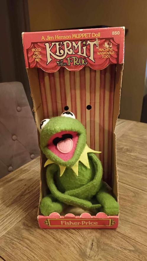 Originele Kermit The Frog van 1976 inclusief doos!, Kinderen en Baby's, Speelgoed | Knuffels en Pluche, Zo goed als nieuw, Kikker