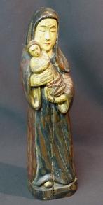 Oud beeldje van Madonna met Kind 37cm 1,3kg hout Jesus, Verzenden