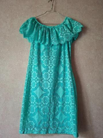 Zomerse Mintgroene Kanten Jurk - Off-Shoulder Stijl - Terra  beschikbaar voor biedingen