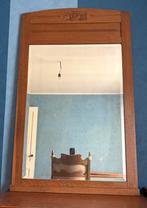 Antieke spiegel met houten kader, Antiek en Kunst, Ophalen, Rechthoekig, 50 tot 100 cm, 100 tot 150 cm