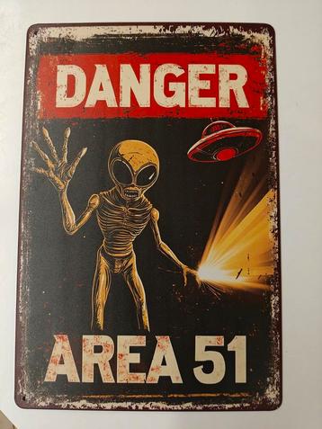 Mooi metalen bord Area 51, Verzamelen, Ophalen, Nieuw