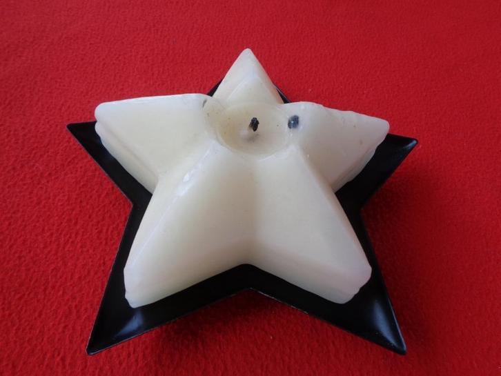 Support bougie + 1 bougie forme étoile, Diversen, Kerst, Gebruikt, Ophalen of Verzenden