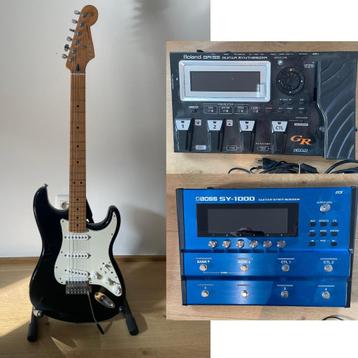 Fender GC-1 Stratocaster & Roland GR-55 en BOSS SY-1000, Enlèvement, Comme neuf, Solid body, Fender