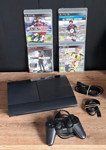 PlayStation 3 Ultra slim 500Gb + jeux beschikbaar voor biedingen