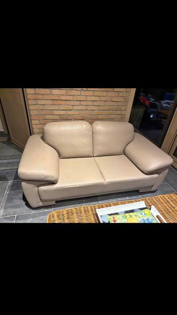 Beige leren 2-zit | Comfortabel & stijlvol beschikbaar voor biedingen