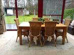 Grenen tafel met 6 stoelen, Huis en Inrichting, Tafels | Eettafels, Gebruikt, Ophalen of Verzenden