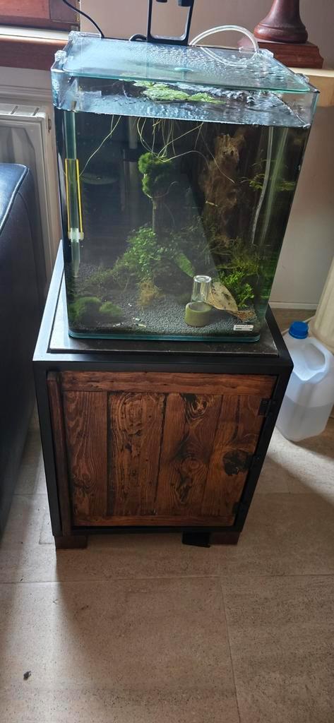 Aquarium Dennerle nano cube 30L met inhoud en toebehoren, Dieren en Toebehoren, Vissen | Aquaria en Toebehoren, Zo goed als nieuw