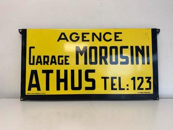 Panneau d'affichage émaillé Garage Morosini, Enlèvement ou Envoi, Utilisé, Panneau publicitaire