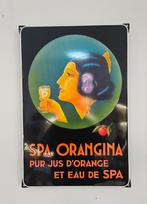 Oranje spa emaille plaat, opgelet exemplaar in topconditie., Ophalen of Verzenden, Zo goed als nieuw