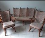Salon, Huis en Inrichting, Zetels | Zetels, Ophalen, Zo goed als nieuw, Hout, Vintage