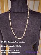 Collier fantaisie à perles, Bijoux, Sacs & Beauté, Colliers, Autres matériaux, Utilisé, Enlèvement ou Envoi, Blanc