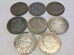 Frankrijk lot 8 x 5 Francs fype Hercules zilver, Ophalen of Verzenden, Frankrijk, Zilver