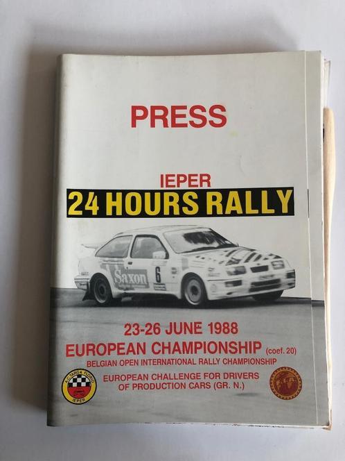 dikke persmap 24 uren Ieper 1988 ! rally a.c. targa florio, Verzamelen, Automerken, Motoren en Formule 1, Auto's, Ophalen of Verzenden