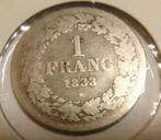 1 franc belge 1833 - Léopold 1 - rare, Argent, Enlèvement ou Envoi, Monnaie en vrac, Argent