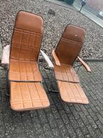 vintage terras stoelen in skai leder / kunst leer, Tuin en Terras, Tuinstoelen, Ophalen of Verzenden