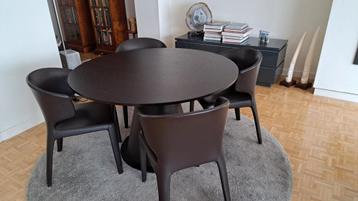 table ronde + 4 chaises, Maison & Meubles, Tables | Tables à manger, Enlèvement, Utilisé