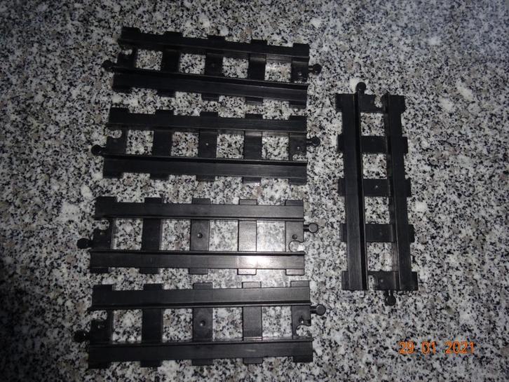 duplo, set van 5 zwarte, rechte rails voor manueel treintje, Kinderen en Baby's, Speelgoed | Duplo en Lego, Duplo, Ophalen of Verzenden