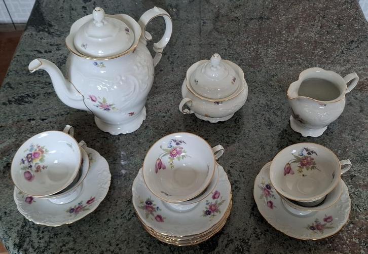 Vintage Koffieserviesje KPM Friederike Porselein, Antiek en Kunst, Antiek | Servies compleet, Ophalen
