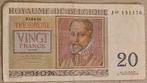 Billet belge de 20 francs 1956
C'est un Be, Enlèvement ou Envoi