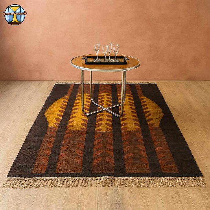 Vintage wollen Design Kilim Tapijt Maria Janowska (Zachód), Huis en Inrichting, Stoffering | Tapijten en Vloerkleden, Zo goed als nieuw