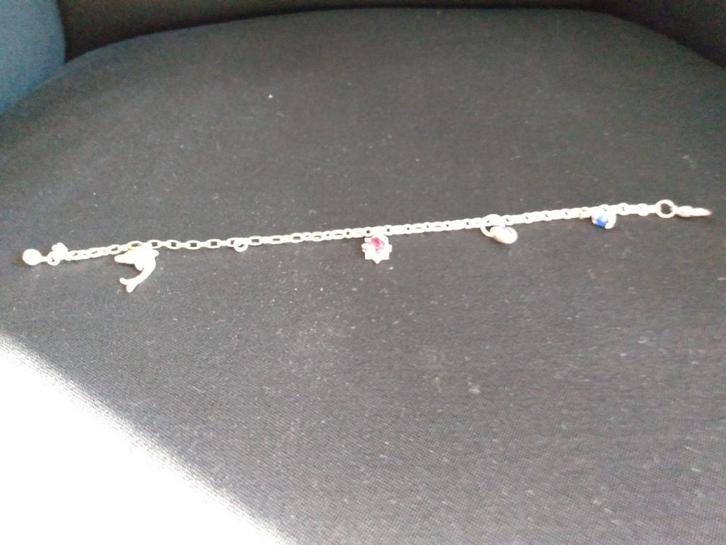 Zilveren bedelarmband, Handtassen en Accessoires, Armbanden, Gebruikt, Zilver, Zilver, Ophalen of Verzenden