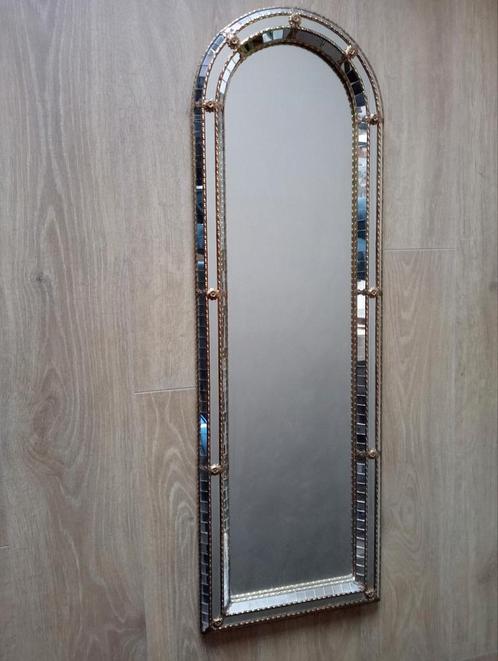 Vintage wandspiegel met Ingelegde glasdetails, Huis en Inrichting, Woonaccessoires | Spiegels, Zo goed als nieuw, Minder dan 50 cm