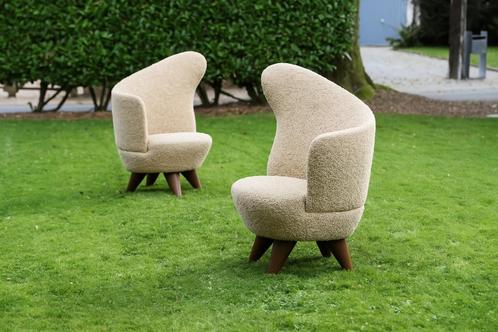 2X vintage fauteuil club design uit de jaren 80 st/ J Royere, Antiek en Kunst, Antiek | Meubels | Stoelen en Sofa's, Ophalen