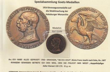 Mobilisation de l'armée autrichienne, 1914. Médaille Goetz +