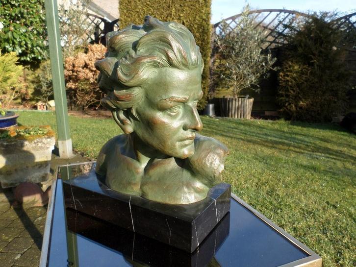 Buste Art Deco en terre cuite J. Dommisse, Antiquités & Art, Curiosités & Brocante, Enlèvement ou Envoi