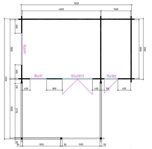 Cabane en rondins de jardin 4x3+3z : 495 x 340 x 265 (h) cm, Hobby & Loisirs créatifs, Hobby & Loisirs Autre, Neuf, Envoi