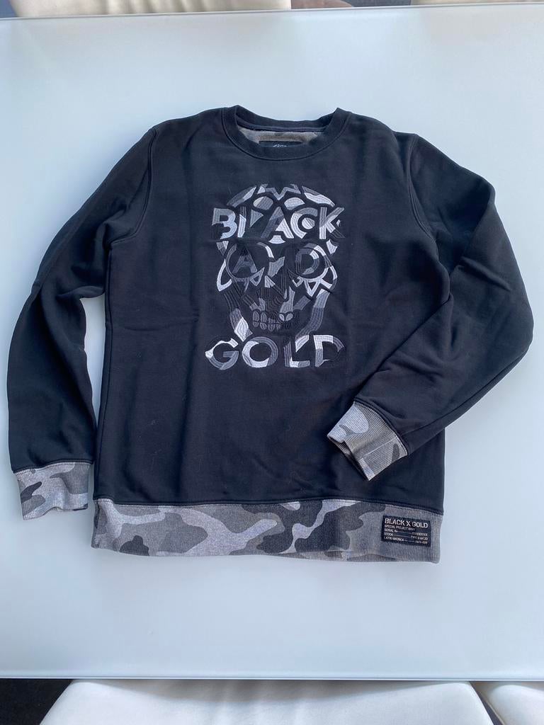 Pull noir et or en taille S, Enlèvement ou Envoi, Comme neuf, Taille 46 (S) ou plus petite, Black and Gold