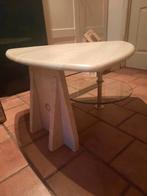 Salontafel in travertijn, Huis en Inrichting, Ophalen, Zo goed als nieuw, Glas