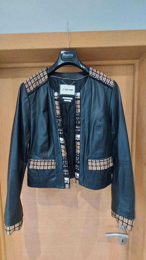 veste en cuir rich & royal taille 40, Kleding | Dames, Jassen | Zomer, Gedragen, Maat 38/40 (M), Zwart, Ophalen of Verzenden
